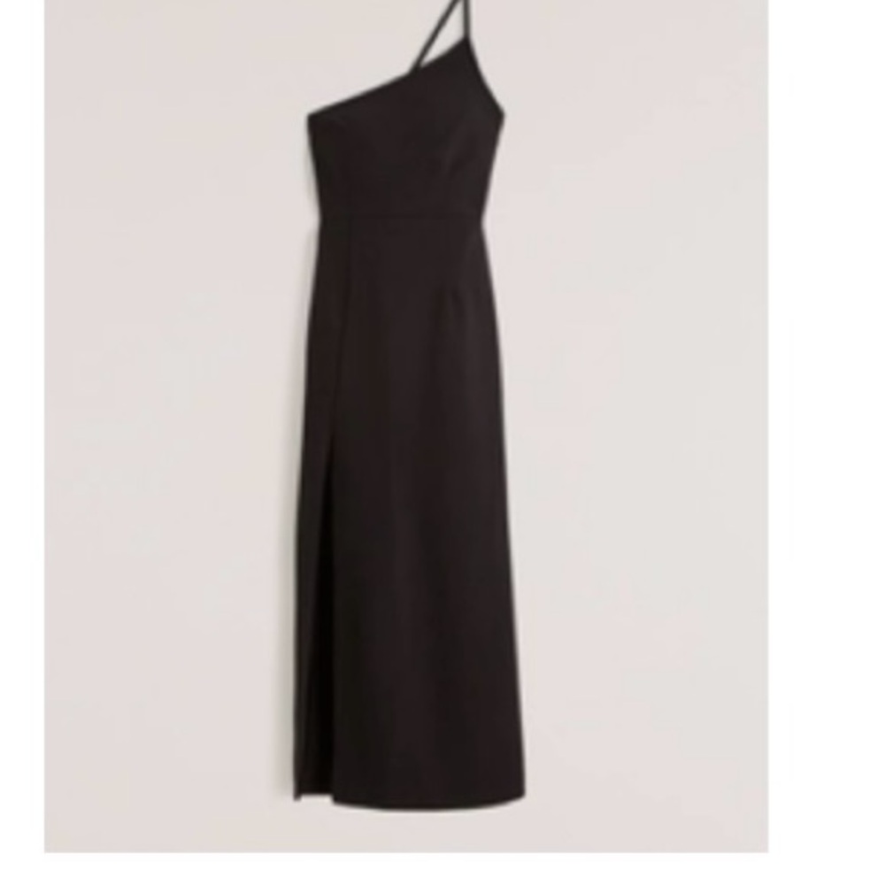 Abercrombie Black asymmetrical one shoulder maxi dress